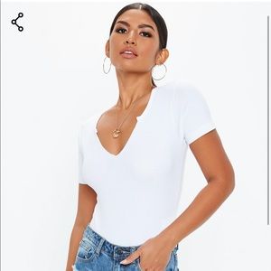 NWT 💙2 for $20!! Missguided White Ribbed Bodysuit
